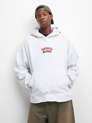 Redbat Men's Grey Graphic Hoodie