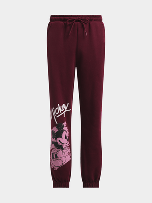 Jet Teen Girls Burgundy Minnie Mouse Active Pants