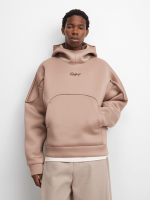 Redbat Men's Brown Scuba Oversized Hoodie