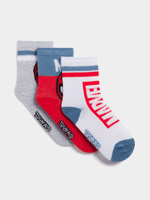 Jet Younger Boys Multicolour 3 Pack Spiderman Socks