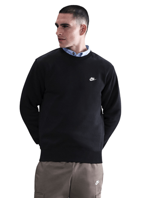 Nike Mens Club Fleece Black Crew Top