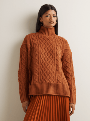 Women's Iconography Cable Knitwear Split Jumper