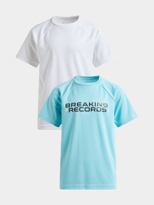 TS Boys 2-Pack Graphic Blue/White Performance Tee