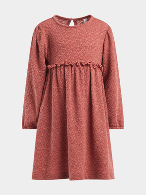 Exact Younger Girl's Brown Textured Dress