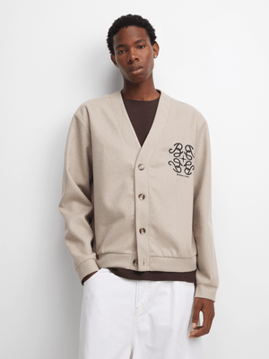 The FIX Men's Natural Melton Cardigan