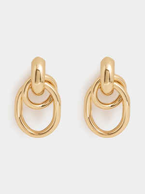The FIX Women's Gold Triple loop Earring
