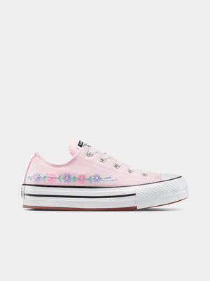 Converse Junior Grade-School Chuck Taylor All Star Lift Florals Pink/White Sneakers
