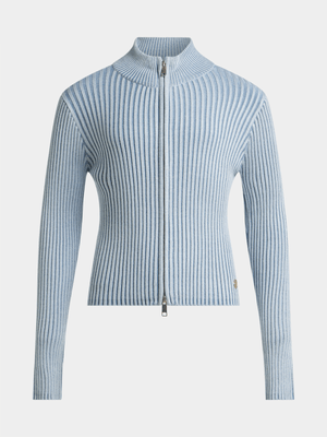 Girls Plaited Knitwear Zip Though Top