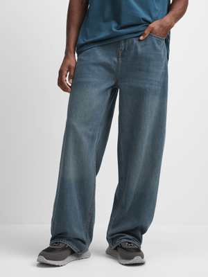 Exact Men's Light Wash Baggy Jeans