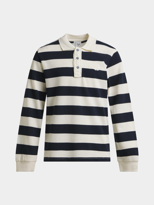 Boys Stripe Long Sleeve Golfer