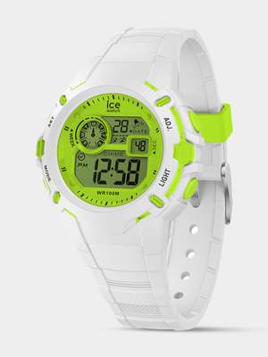 Ice Digit Explorer White Lime  Silicone Watch