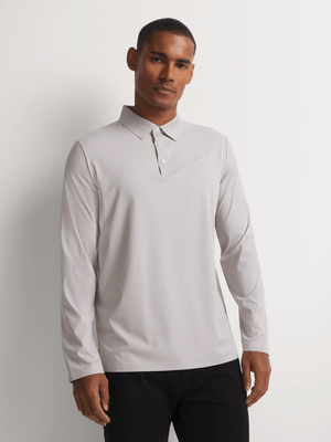 Fabiani Men's Grey Bonded Hem Polo Golfer