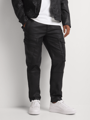 Fabiani Men's Black Coated Utility Trouser