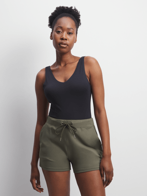 TS Womens V-Neck Black Bodysuit