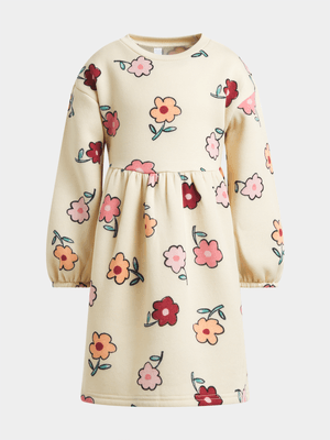Exact Older Girl's Natural Floral Sweat Dress