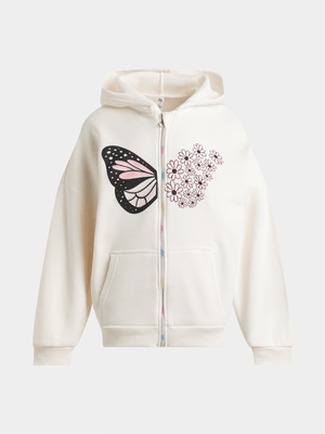 Jet Older Girls Almond Milk Zip Through Active Top