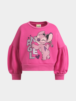 Jet Younger Girls Pink Angle Cropped Active Top