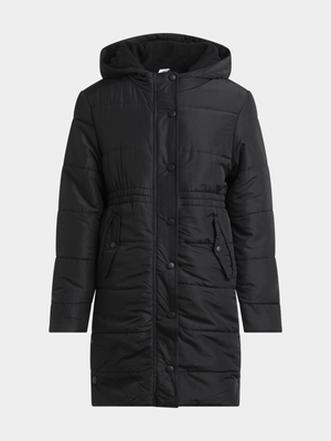 Jet Older Girls Black Longline Puffer Jacket