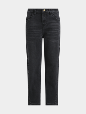 Jet Teen Girls Black Barrel Jeans