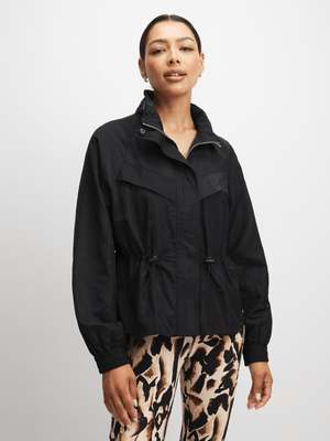 TS Womens Funnel Neck Black Parka Jacket