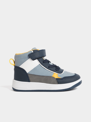 Exact Older Boy's Navy & Grey Colourblock Sneakers