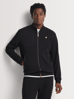Fabiani Men's Black And Gold Zip-Up Sweatshirt