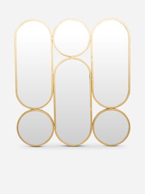 Gold Framed Exclamation Mirror 91.5 x101.6cm