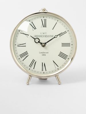 Table Clock Classic Silver 24 x 29cm