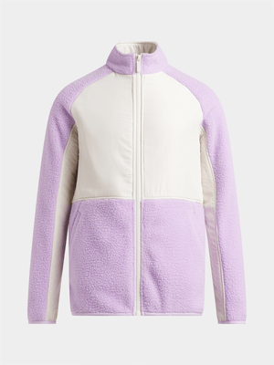 TS Girls Borg Pink/White Jacket