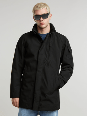 G-Star Men's Ripstop Waterproof Black Trench Coat
