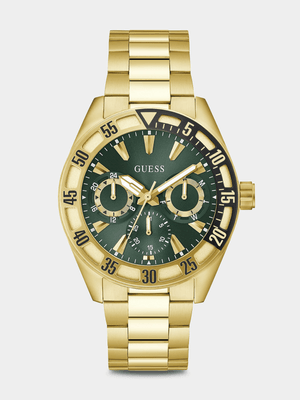Guess Letterman Gold Plated Multi Dial Bracelet Watch
