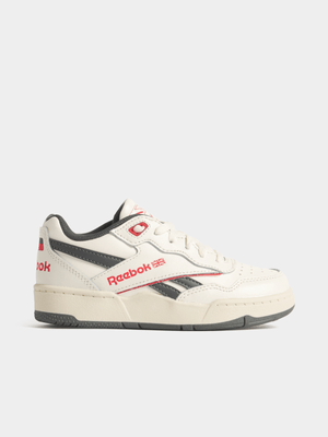 Reebok Kids BB4000 II Cream/Navy/Red Sneaker