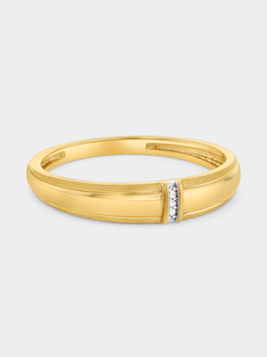 Yellow Gold Diamond Vertical Channel Ring