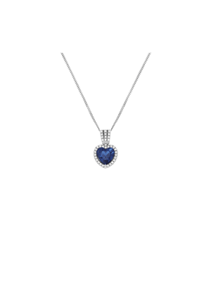 Sterling Silver Cubic Zirconia Heart Pendant
