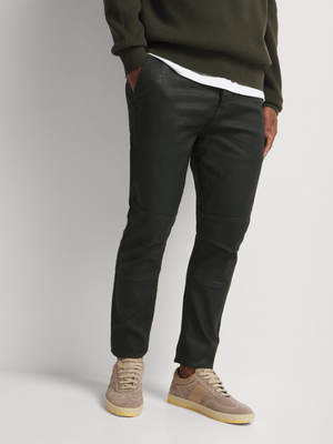 Relay Jeans Men's Skinny Coated Military Green Denim