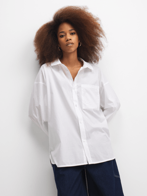 Nike Women's Nsw Chill White Poplin Shirt