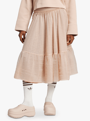 adidas Originals Women's Beige Tulle Maxi Skirt