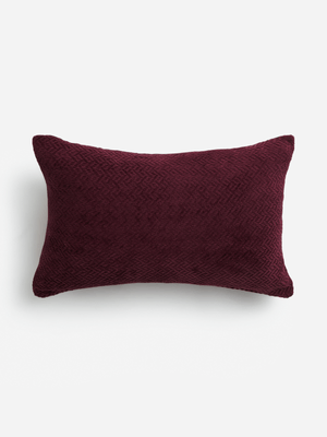 Jet Home Wine Red Chenille Chevron Scatter Cushion 40x60cm