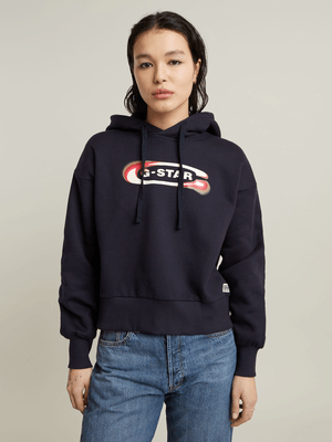 G-Star Women's Old Skool Logo Blue  Hoodie