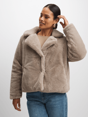 Exact Women's Natural Faux Fur Coat