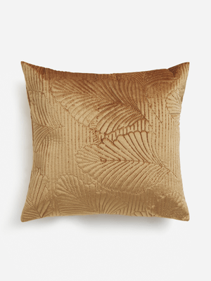 Jet Home Gold Burnout Velvet Scatter Cushion 50x50cm