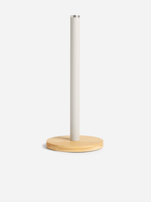 Jet Home Grey/Bamboo Paper Towel Holder