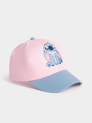 Jet Younger Girls Pink/Blue Lilo & Stitch Peak Cap