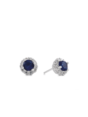 Sterling Silver Cubic Zirconia Petal Solitaire Stud Earrings