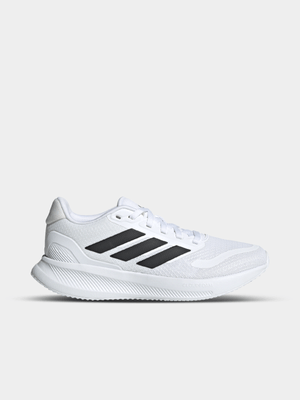 adidas Junior Grade-School Run Falcon 5 White/Black Running Shoes