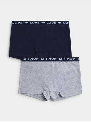 Jet Teen Girls Navy/Grey 2 Pack Boy Leg
