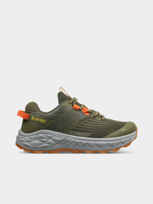 Hi-Tec Junior Grade-School Fuse Trail Grey/Green Trail Running Shoes