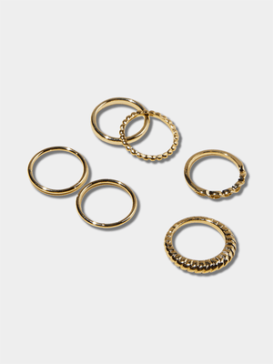 Women's Cotton On Gold Multipack Rings