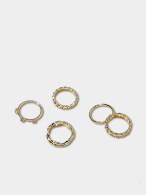 Women's Cotton On Gold Multipack Rings