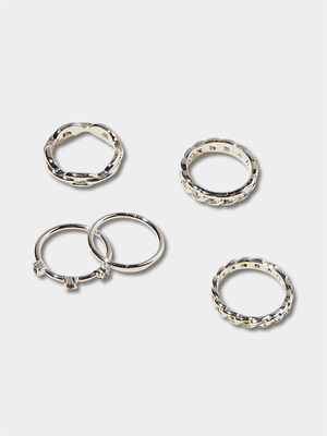Women's Cotton On Silver Multipack Rings